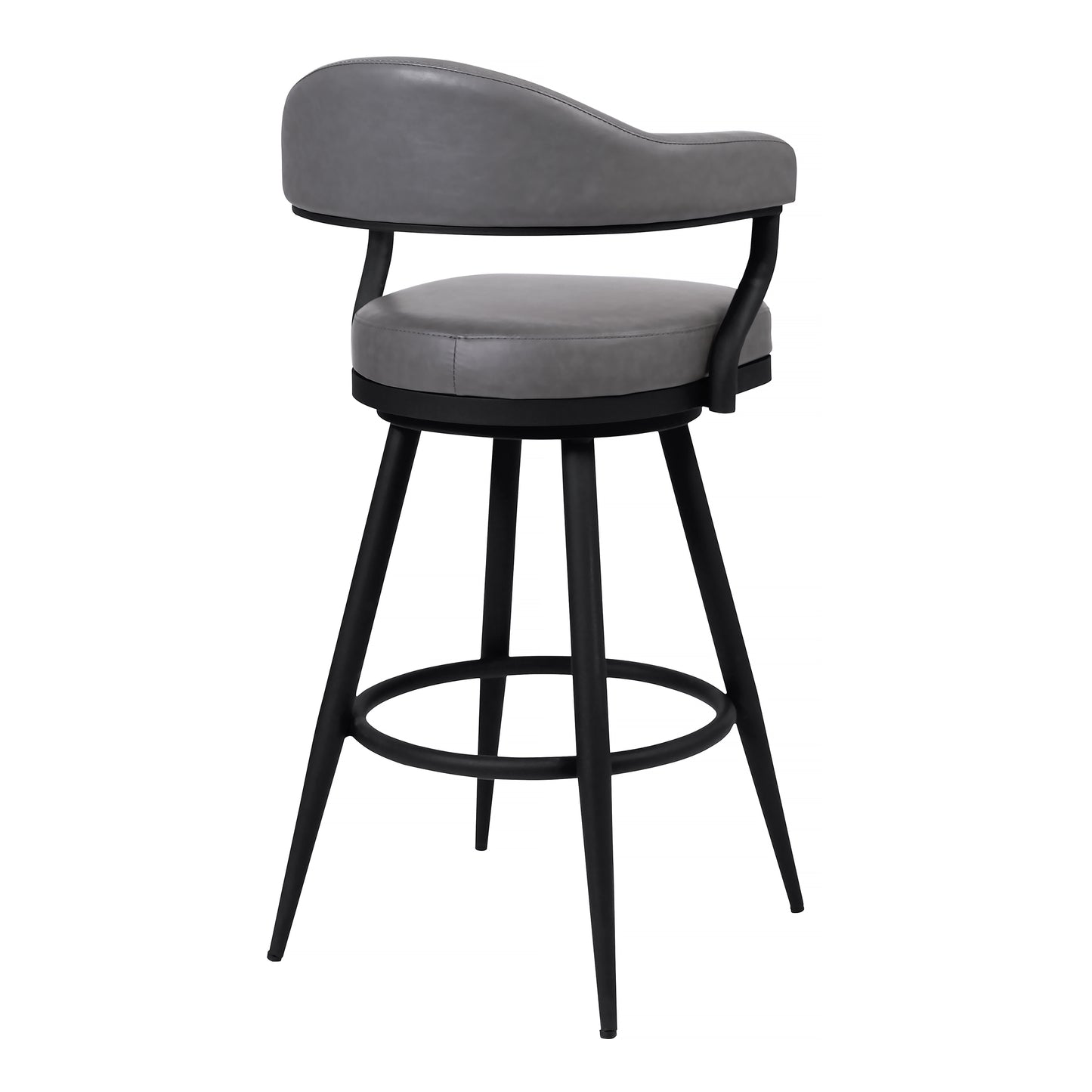Justin Swivel Vintage Faux Leather Bar Stool with Metal Legs