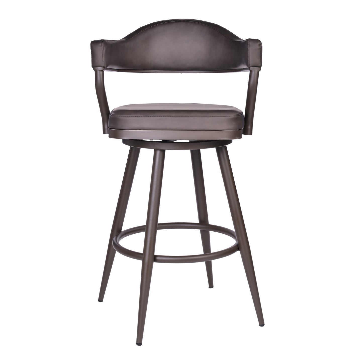 Justin Swivel Vintage Faux Leather Bar Stool with Metal Legs