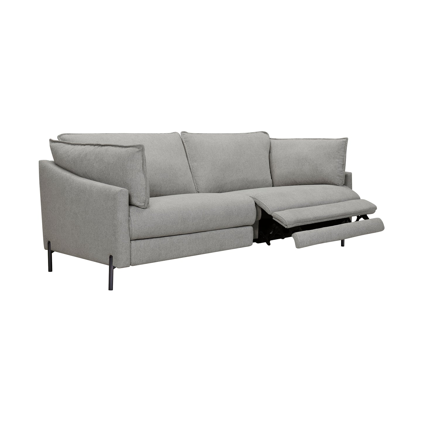 Juliett 80" Modern Gray Fabric Sofa with Power Footrest