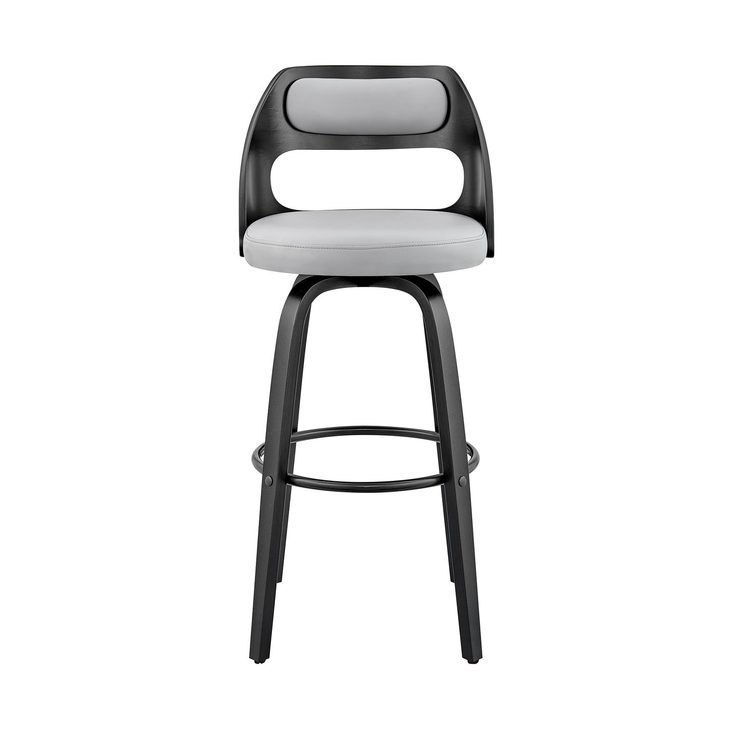 Julius Faux Leather and Wood Bar Stool - Available in Multiple Heights and Finishes