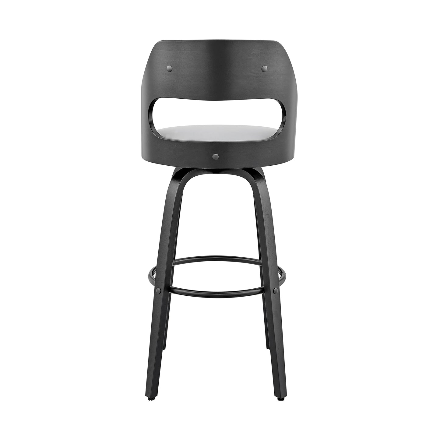 Julius Faux Leather and Wood Bar Stool - Available in Multiple Heights and Finishes