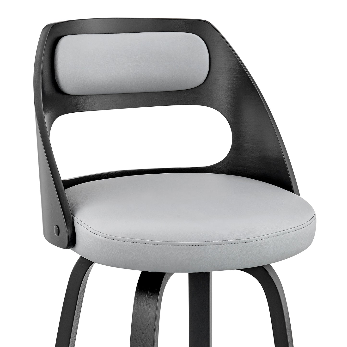 Julius Faux Leather and Wood Bar Stool - Available in Multiple Heights and Finishes