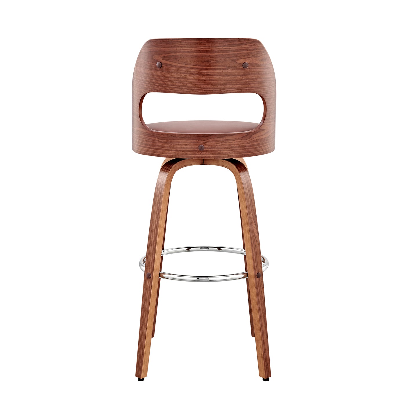 Julius Faux Leather and Wood Bar Stool - Available in Multiple Heights and Finishes