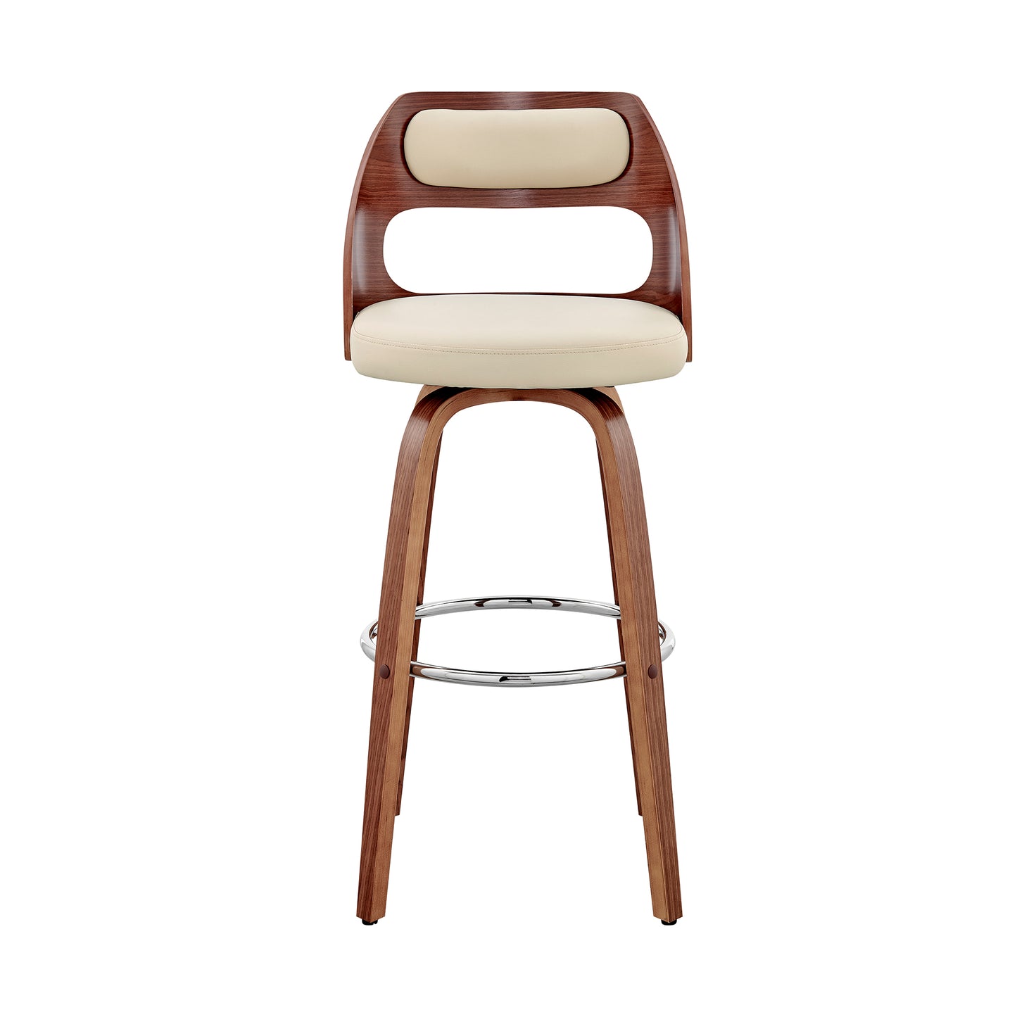 Julius Faux Leather and Wood Bar Stool - Available in Multiple Heights and Finishes