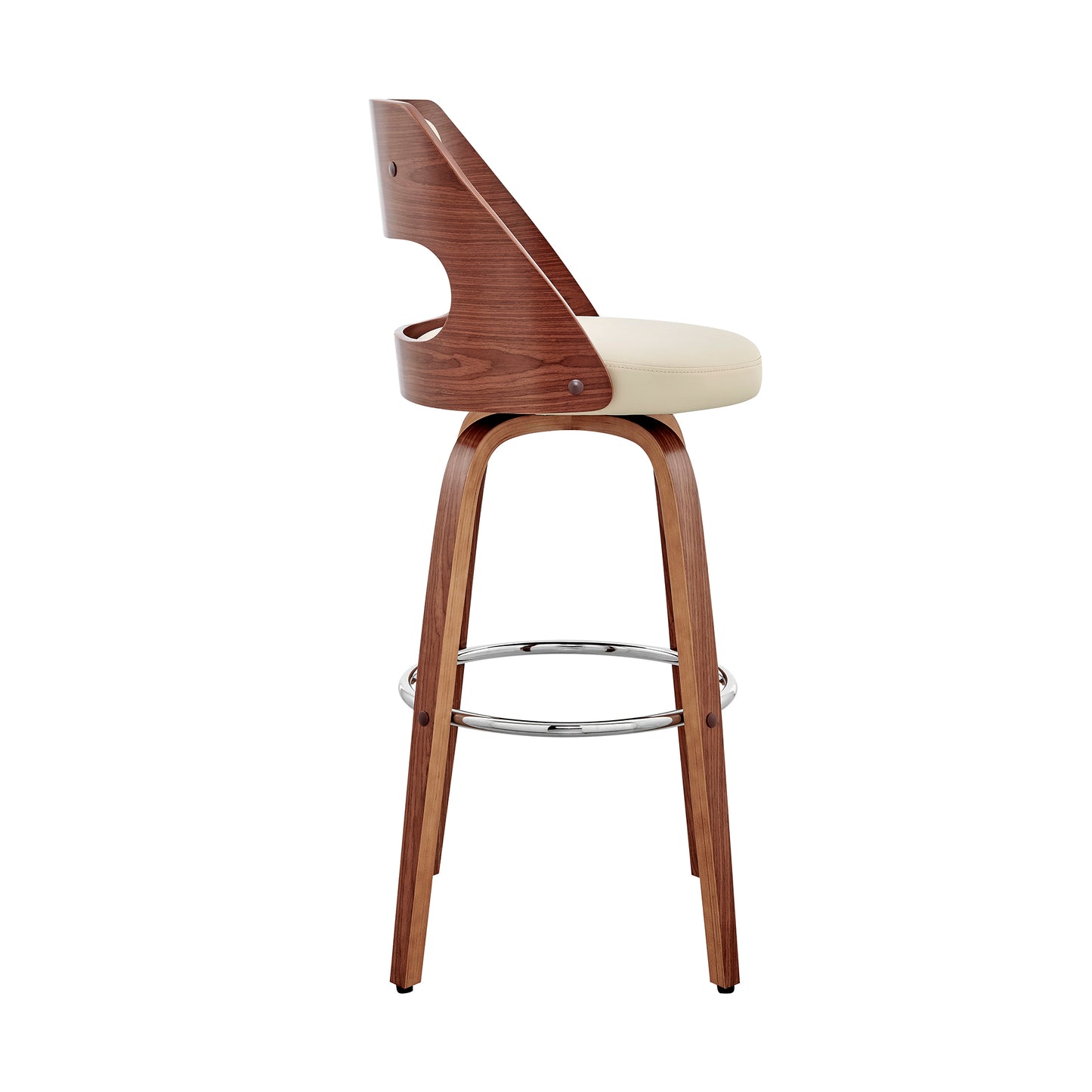 Julius Faux Leather and Wood Bar Stool - Available in Multiple Heights and Finishes
