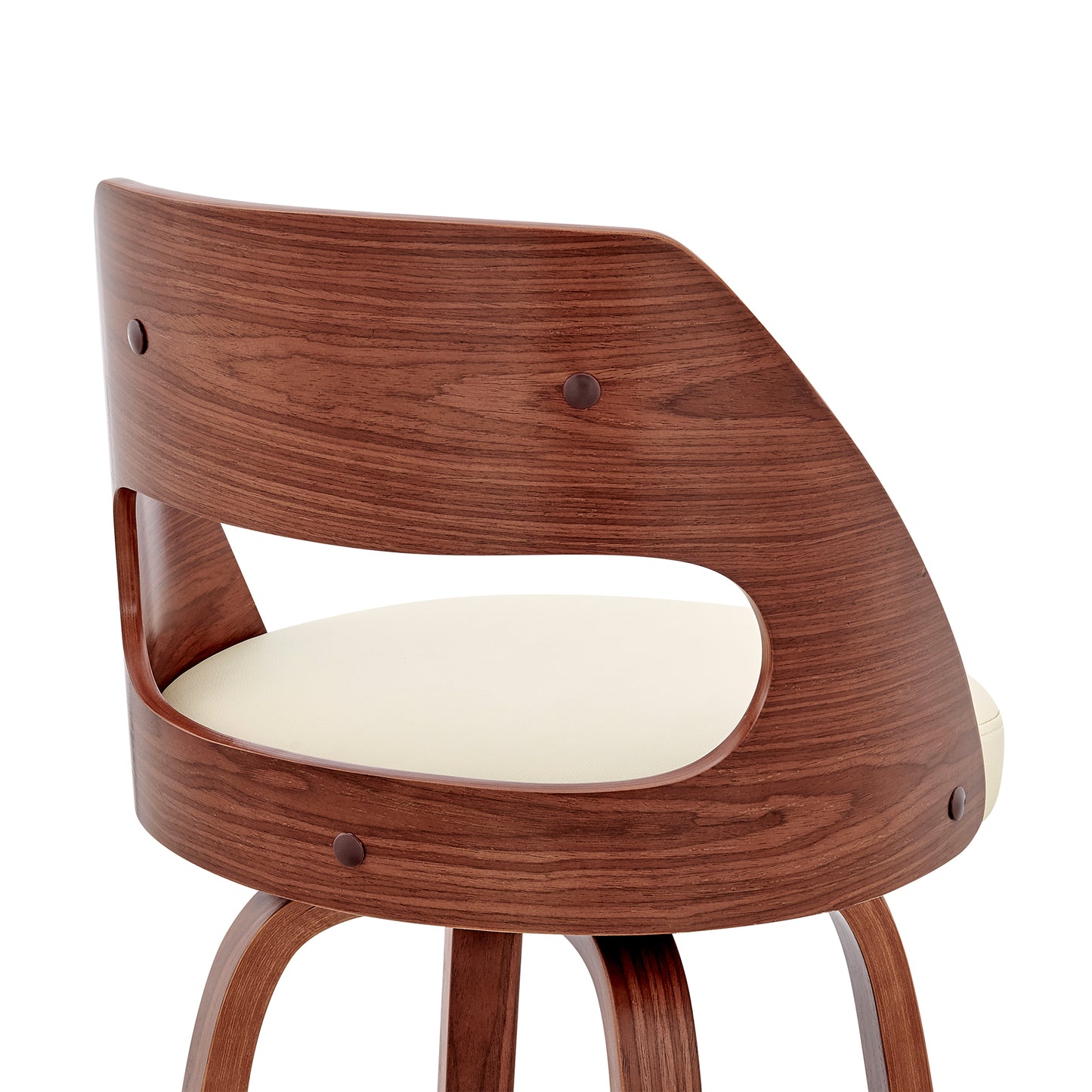Julius Faux Leather and Wood Bar Stool - Available in Multiple Heights and Finishes