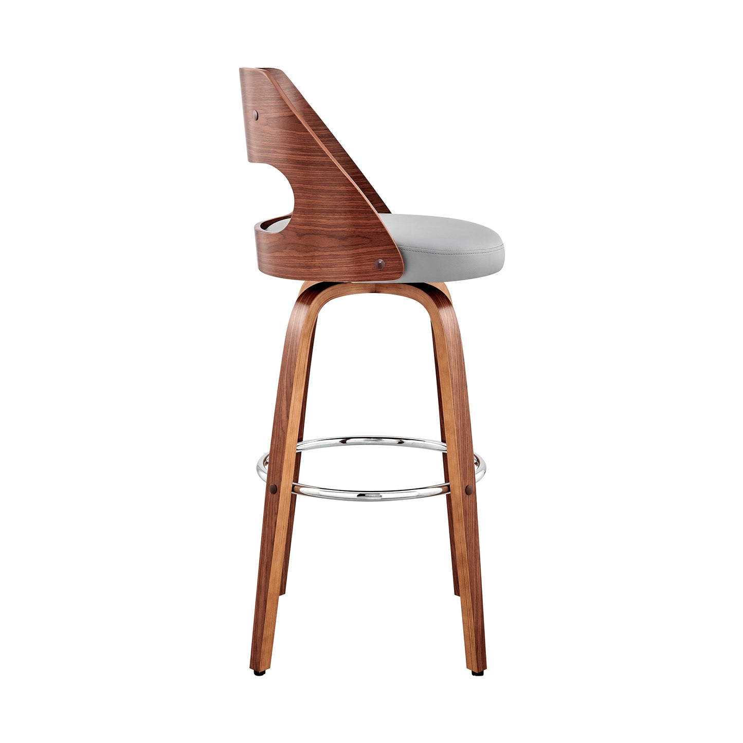 Julius Faux Leather and Wood Bar Stool - Available in Multiple Heights and Finishes