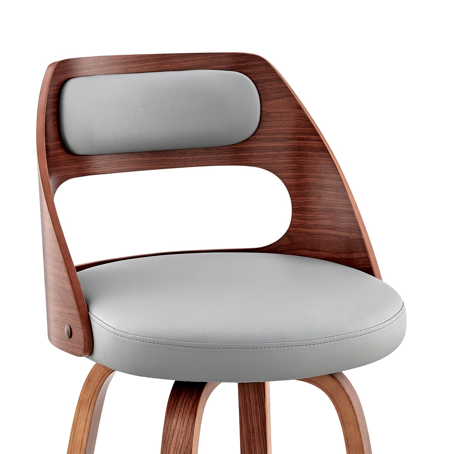 Julius Faux Leather and Wood Bar Stool - Available in Multiple Heights and Finishes