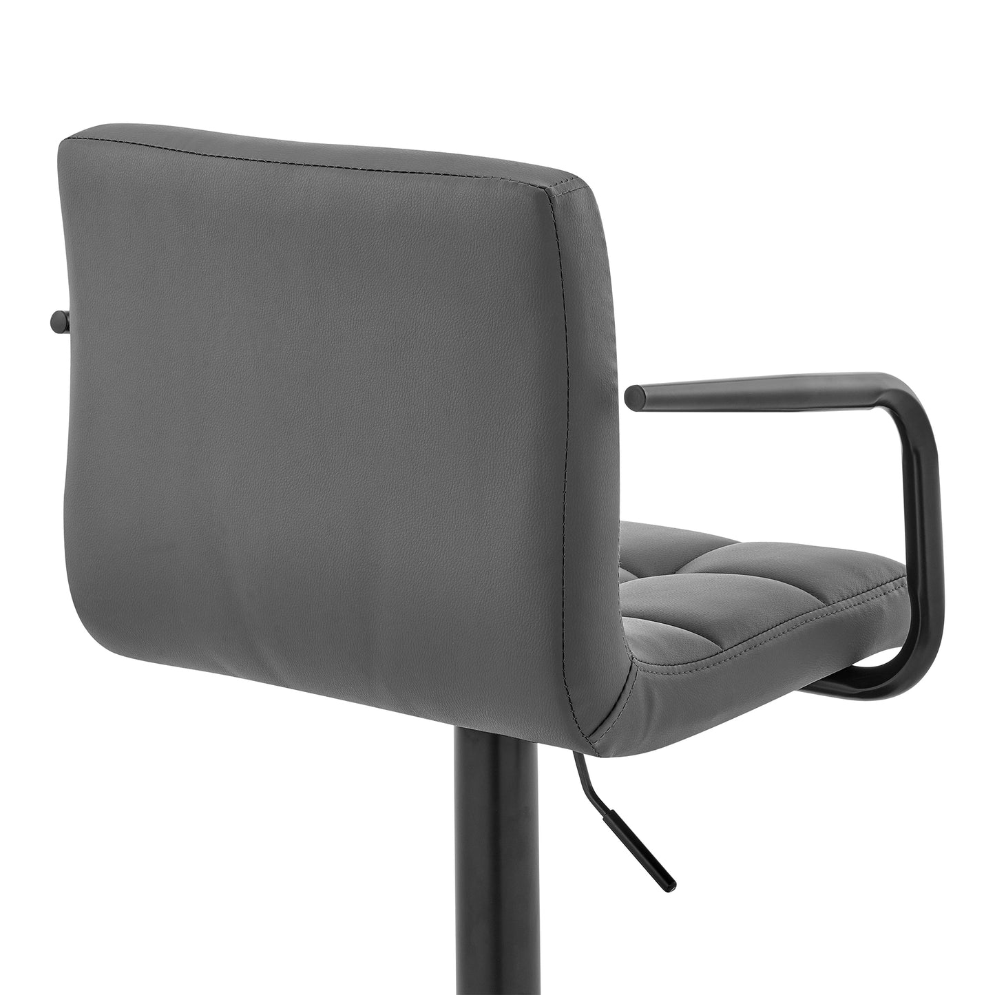 Laurant Adjustable Height Gray Faux Leather Swivel Bar Stool