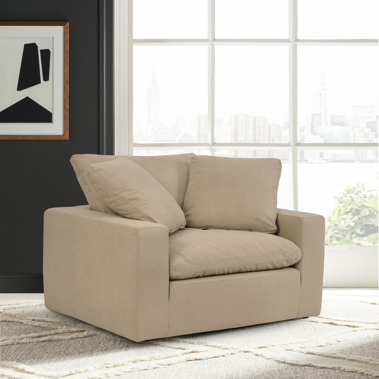 Liberty 51.5" Upholstered Chair and a Half in Sahara Brown