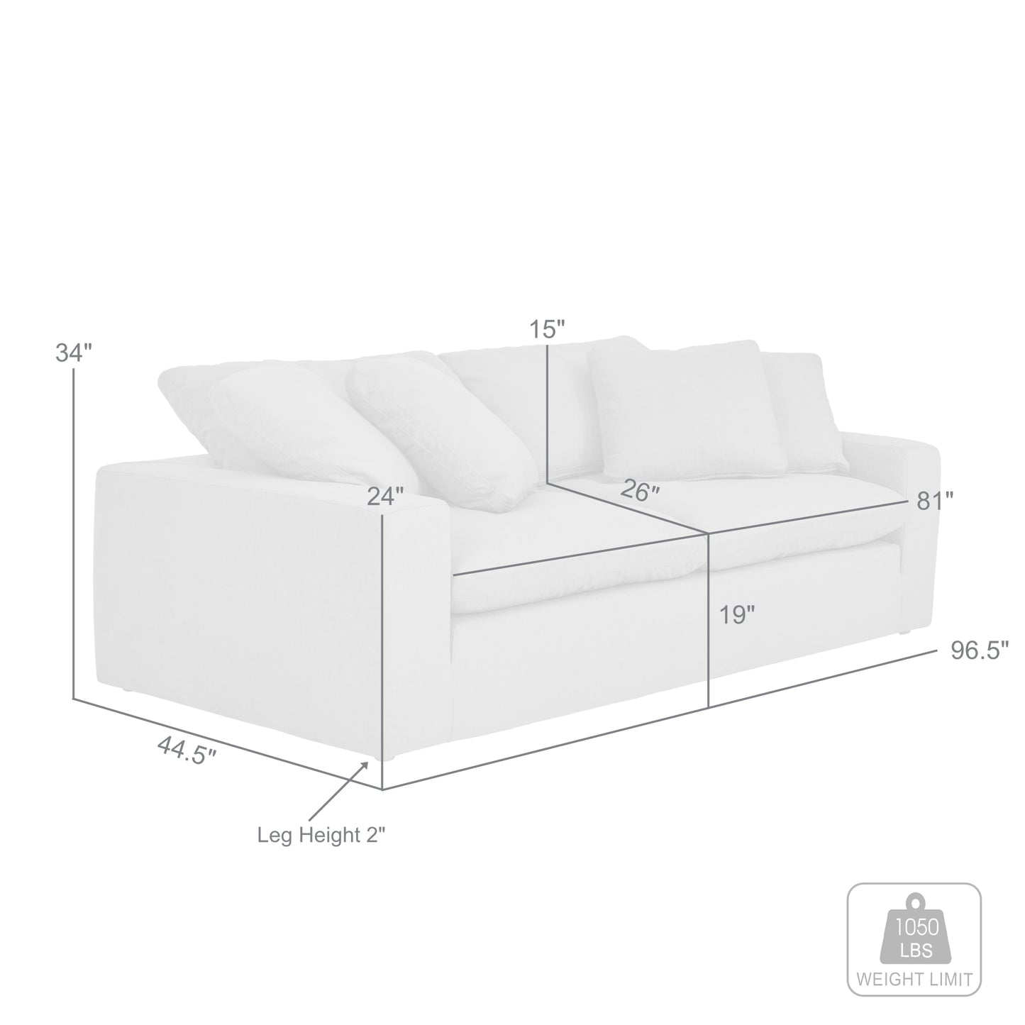 Liberty 96.5" Upholstered Sofa