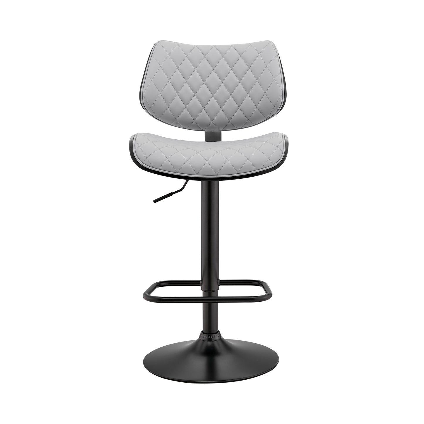 Leland Adjustable Faux Leather and Chrome Finish Bar Stool