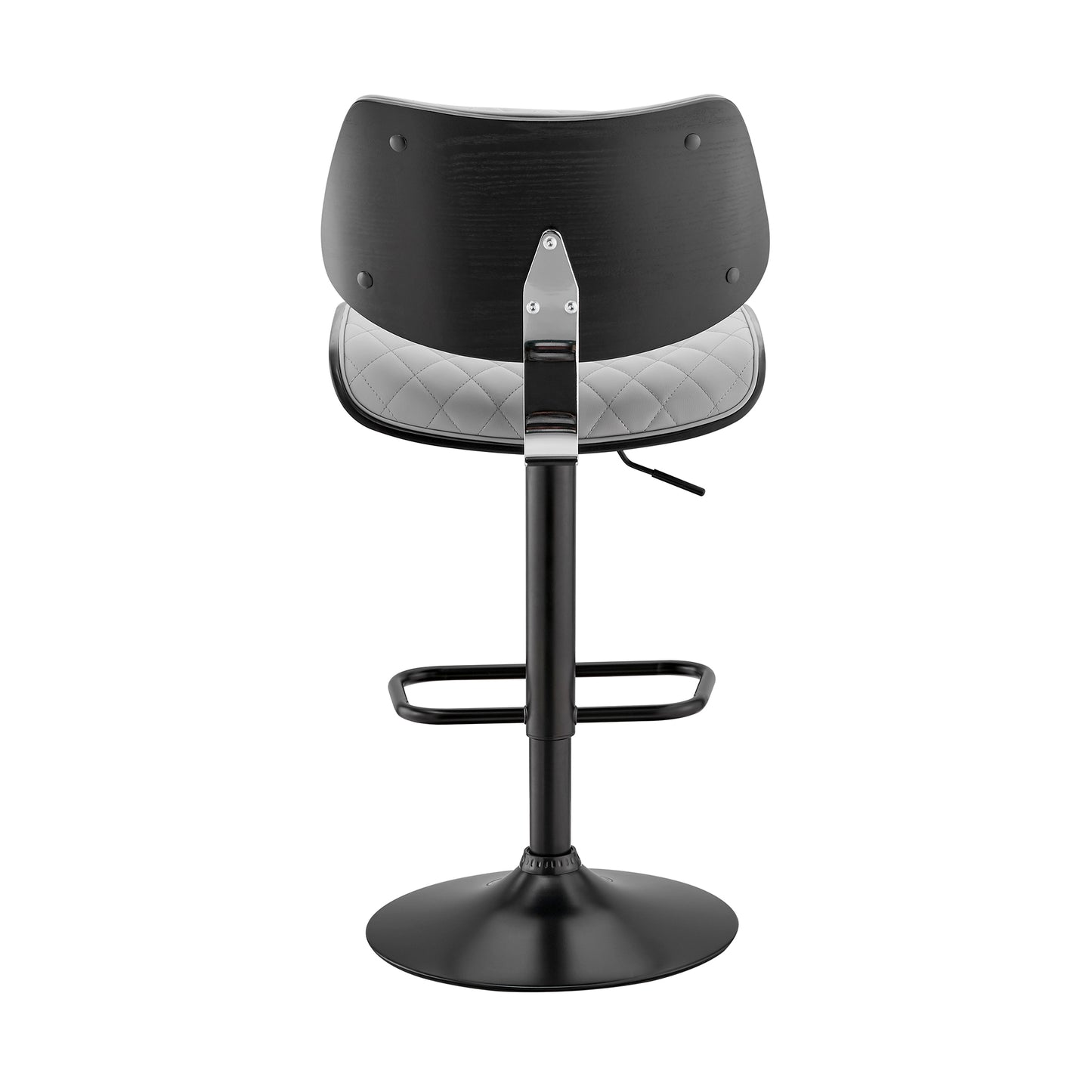 Leland Adjustable Faux Leather and Chrome Finish Bar Stool