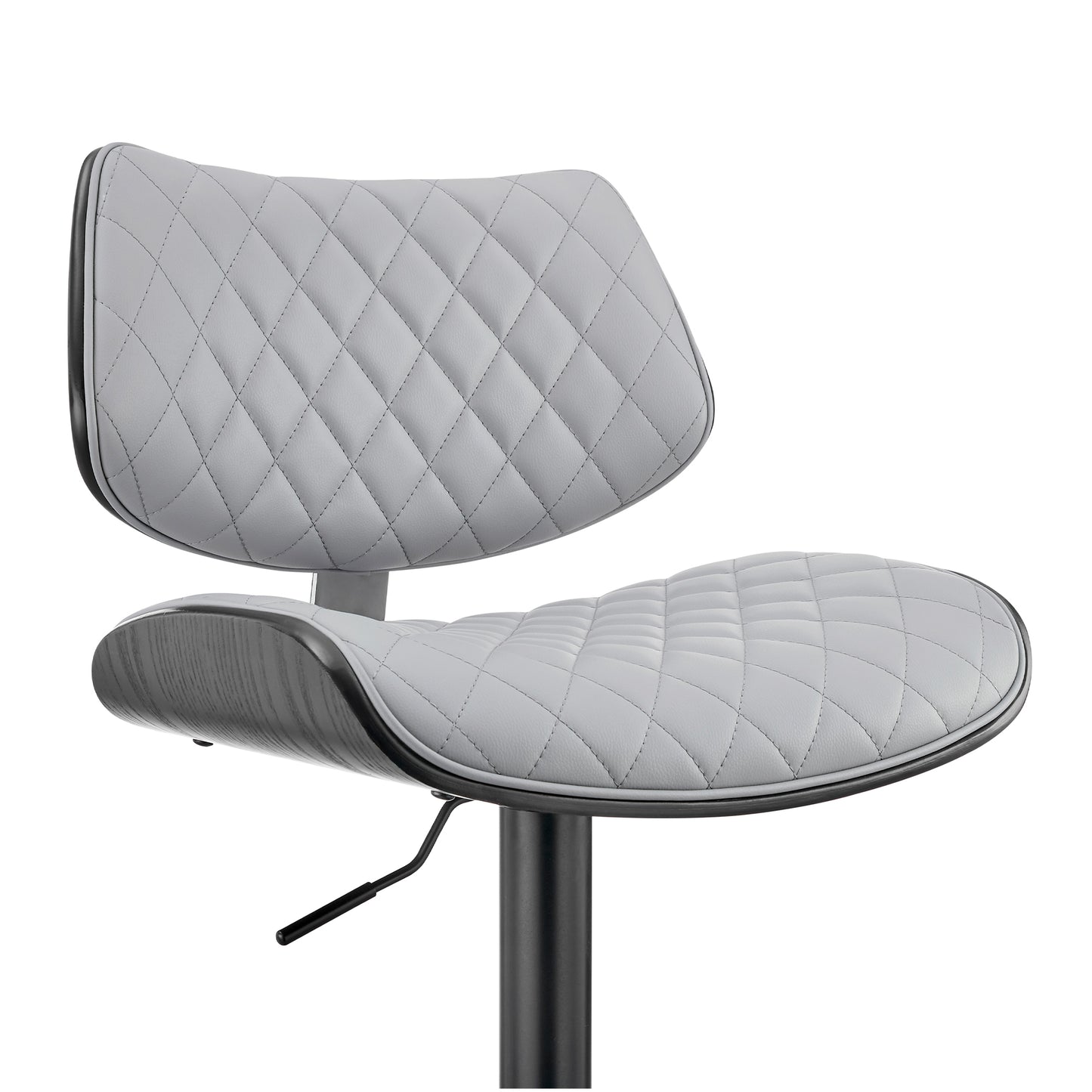 Leland Adjustable Faux Leather and Chrome Finish Bar Stool