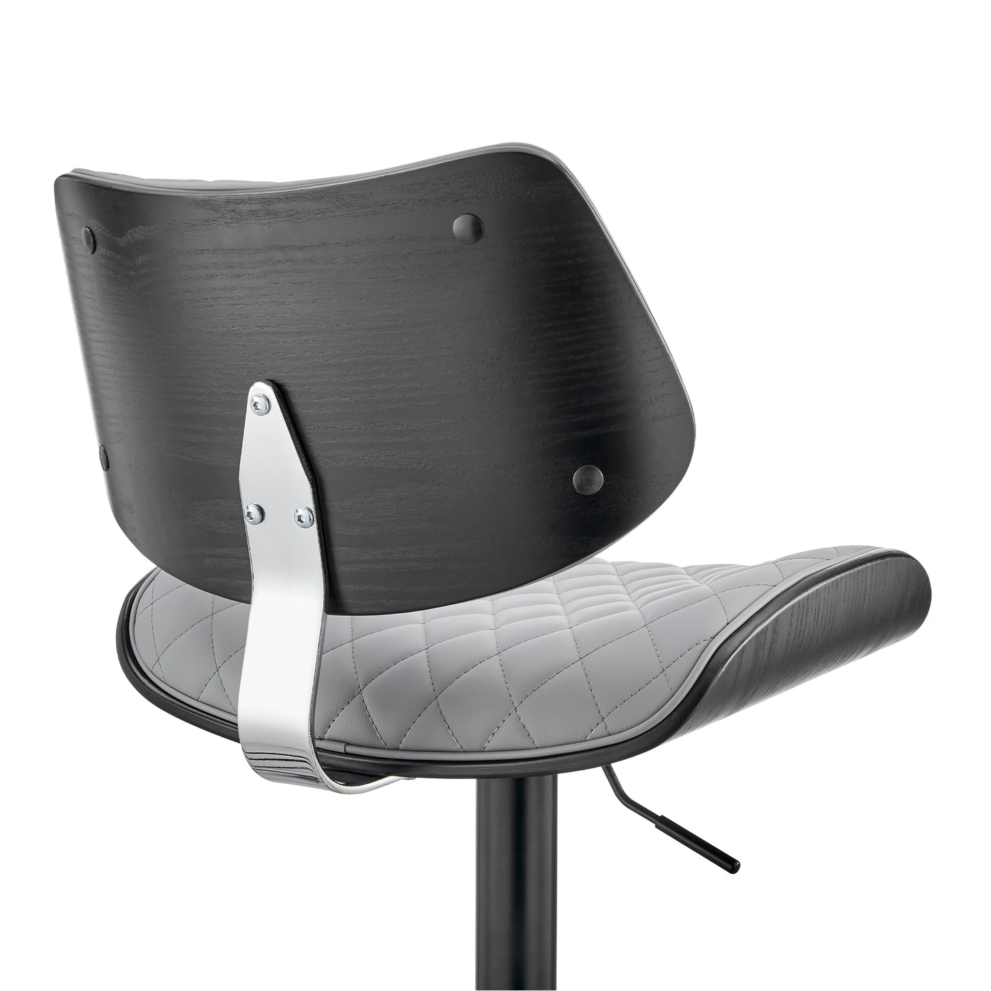 Leland Adjustable Faux Leather and Chrome Finish Bar Stool