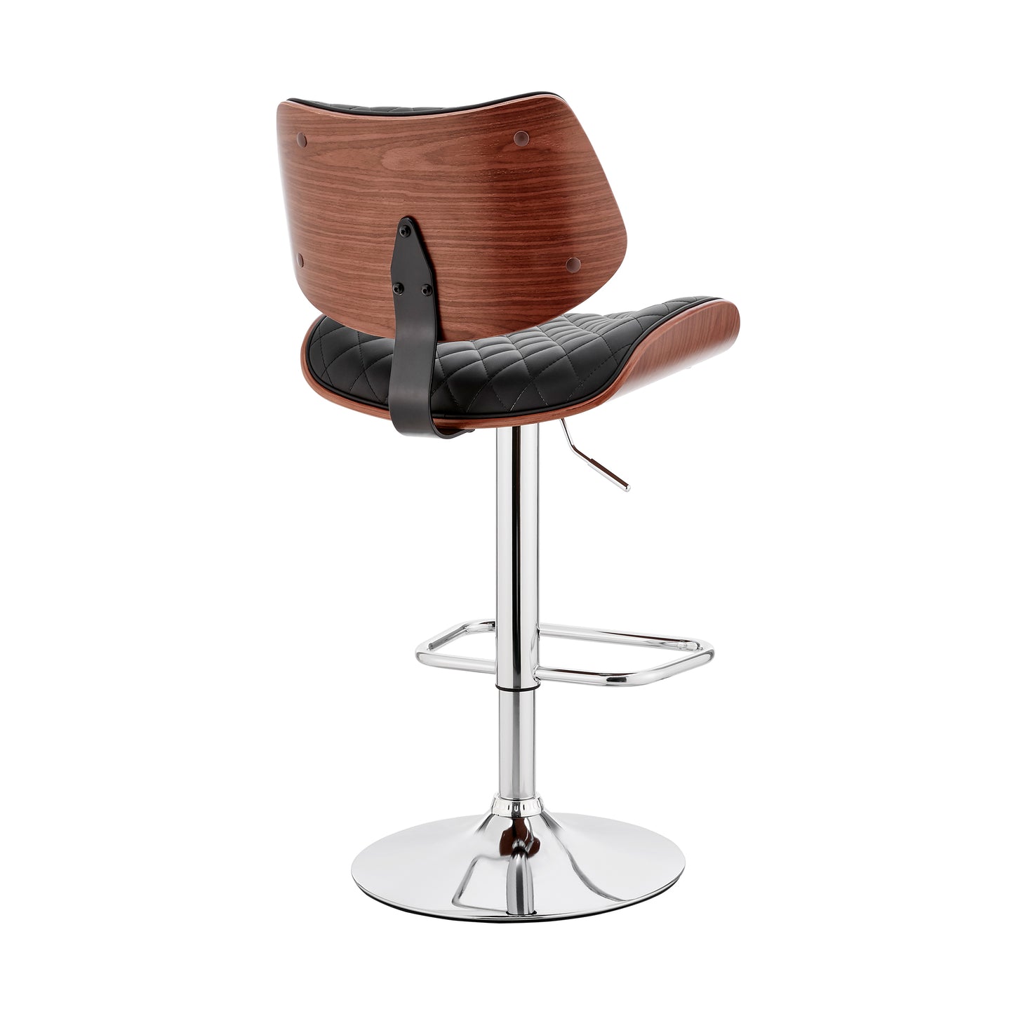 Leland Adjustable Faux Leather and Chrome Finish Bar Stool