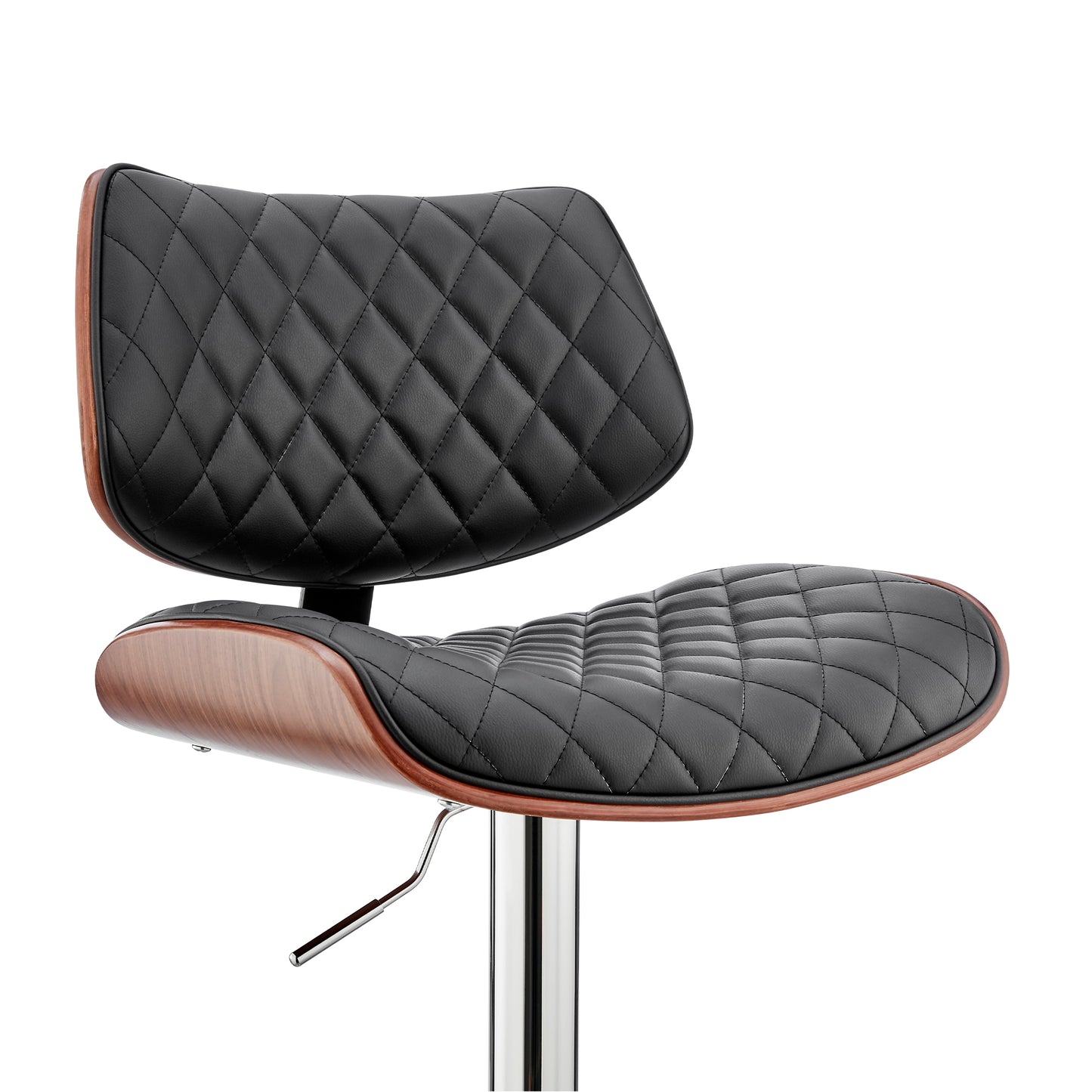 Leland Adjustable Faux Leather and Chrome Finish Bar Stool