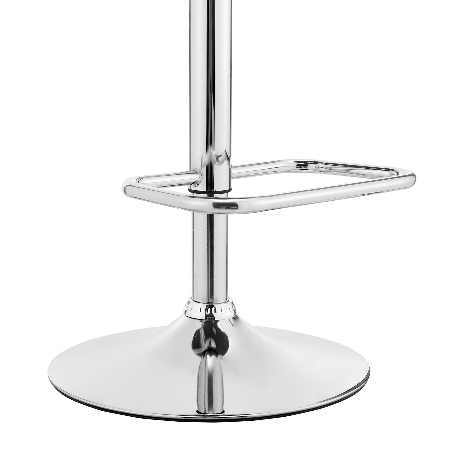 Leland Adjustable Faux Leather and Chrome Finish Bar Stool