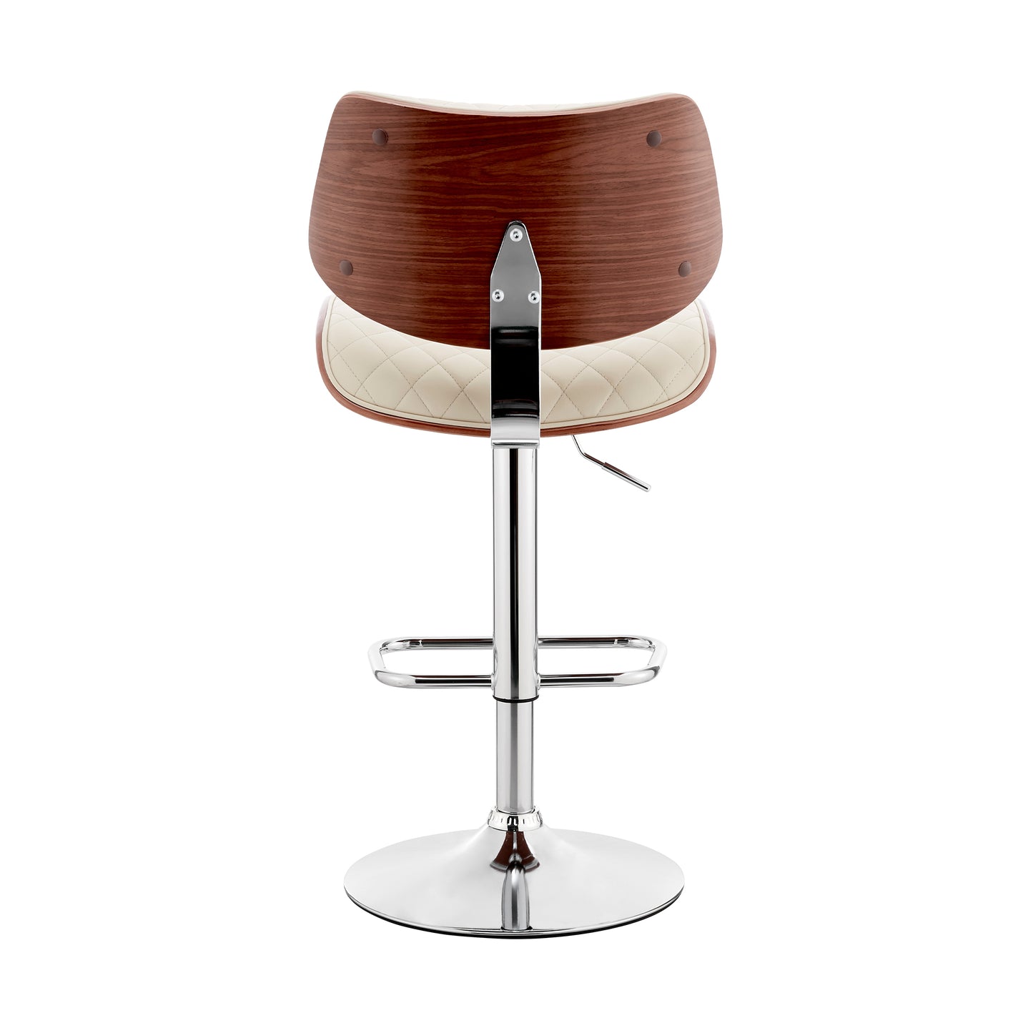 Leland Adjustable Faux Leather and Chrome Finish Bar Stool
