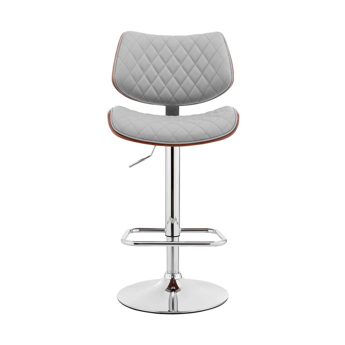 Leland Adjustable Faux Leather and Chrome Finish Bar Stool