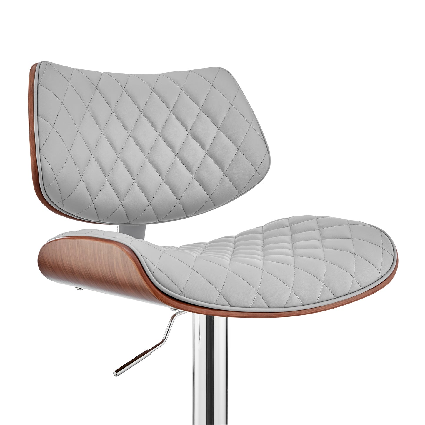 Leland Adjustable Faux Leather and Chrome Finish Bar Stool