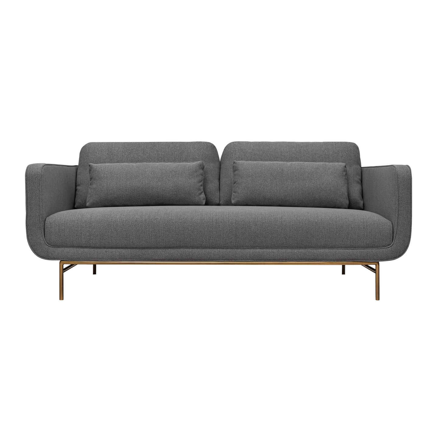 Lilou 77" Sofa with Antique Brass Metal Legs in Fabric and Velvet Options