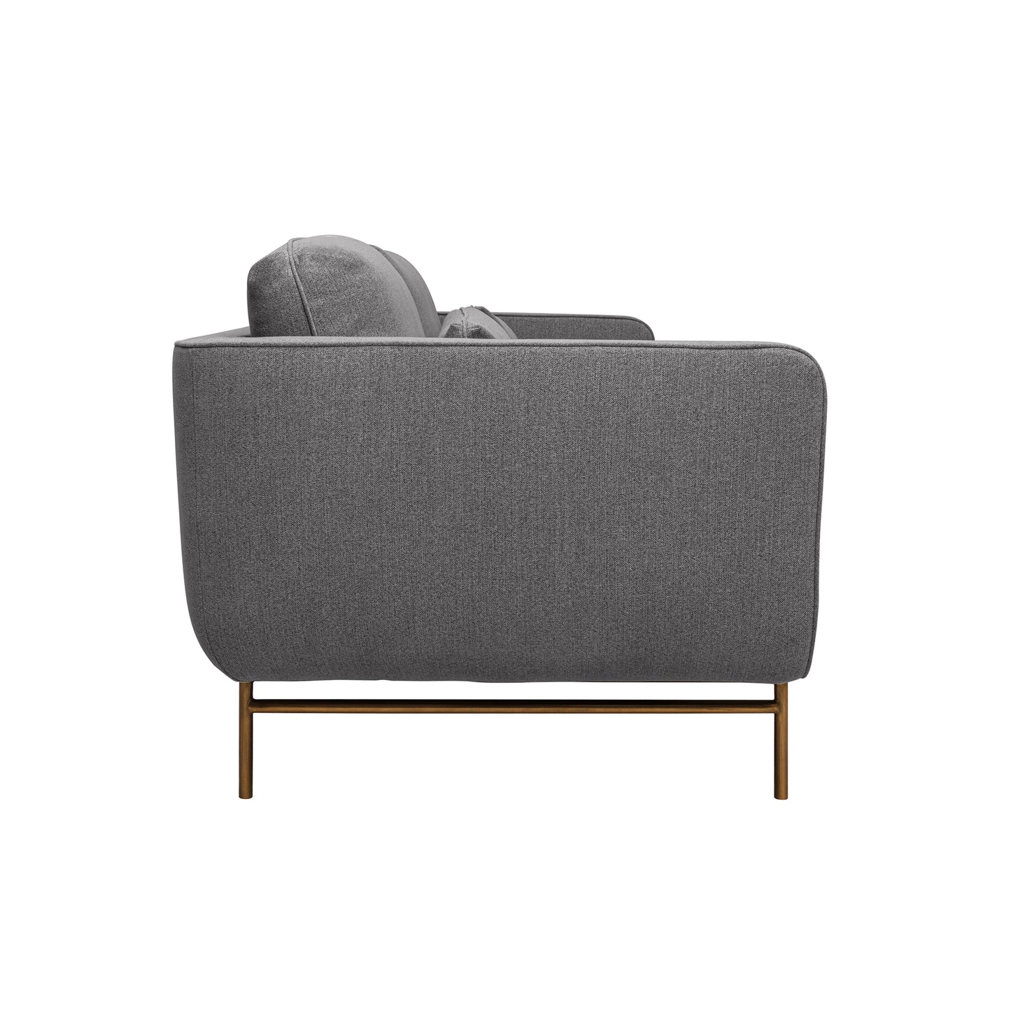 Lilou 77" Sofa with Antique Brass Metal Legs in Fabric and Velvet Options