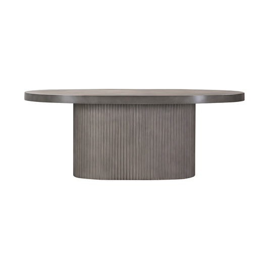 Wave Oval Dining Table in Gray Concrete