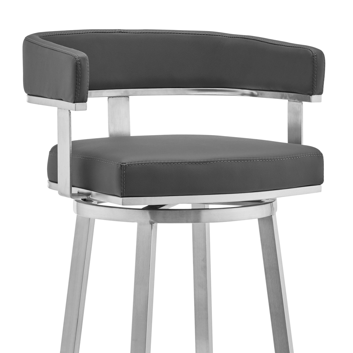Lorin Swivel Bar Stool in Various Finishes and Faux Leather Options