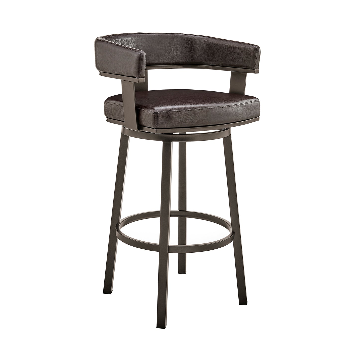 Lorin Swivel Bar Stool in Various Finishes and Faux Leather Options