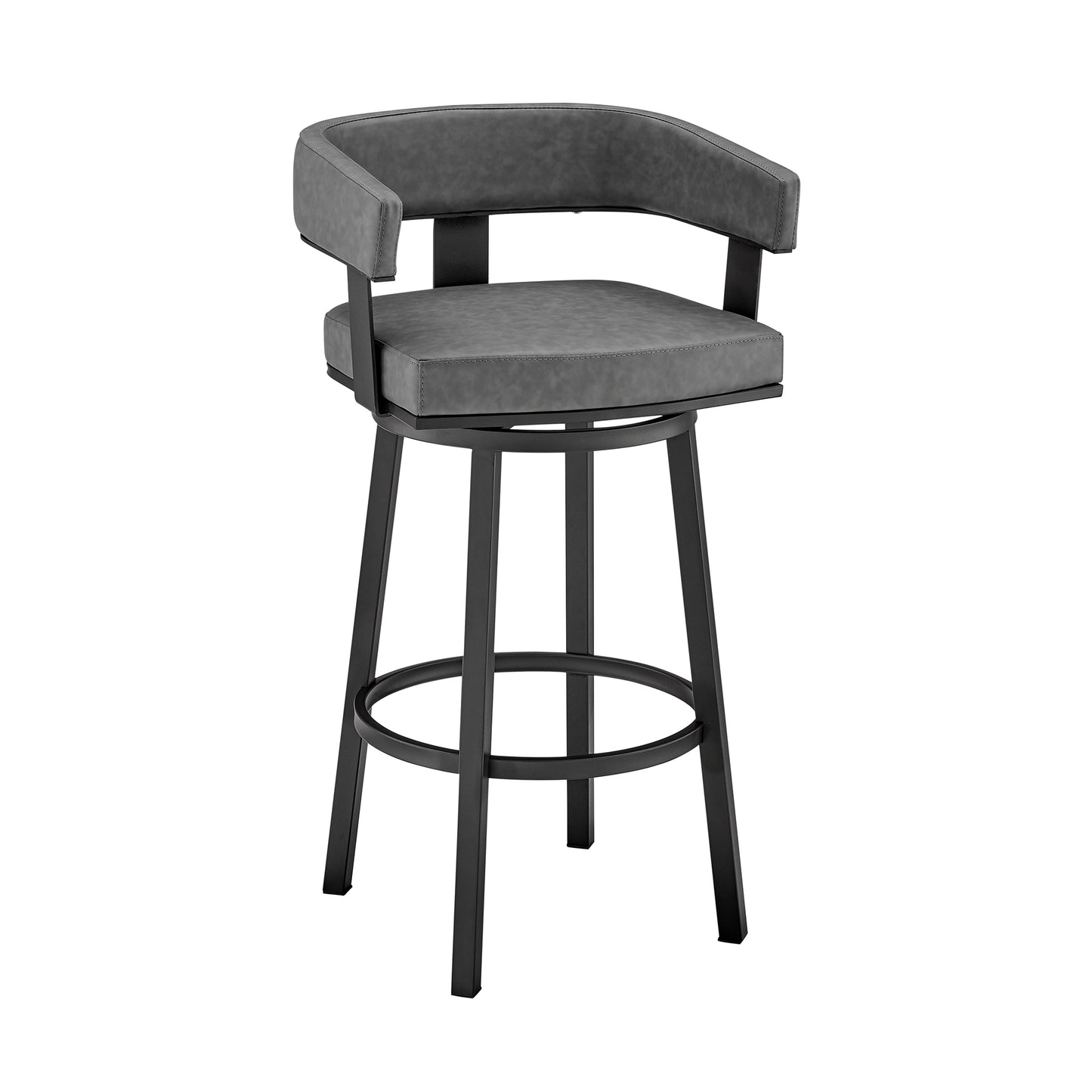 Lorin Swivel Bar Stool in Various Finishes and Faux Leather Options