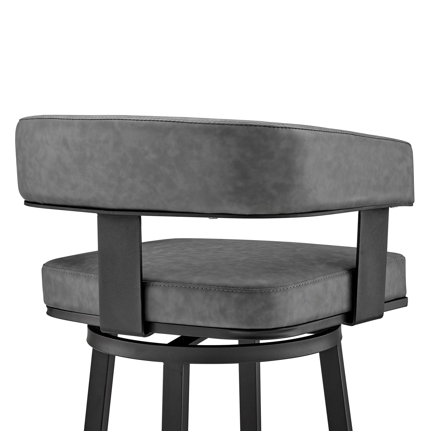 Lorin Swivel Bar Stool in Various Finishes and Faux Leather Options