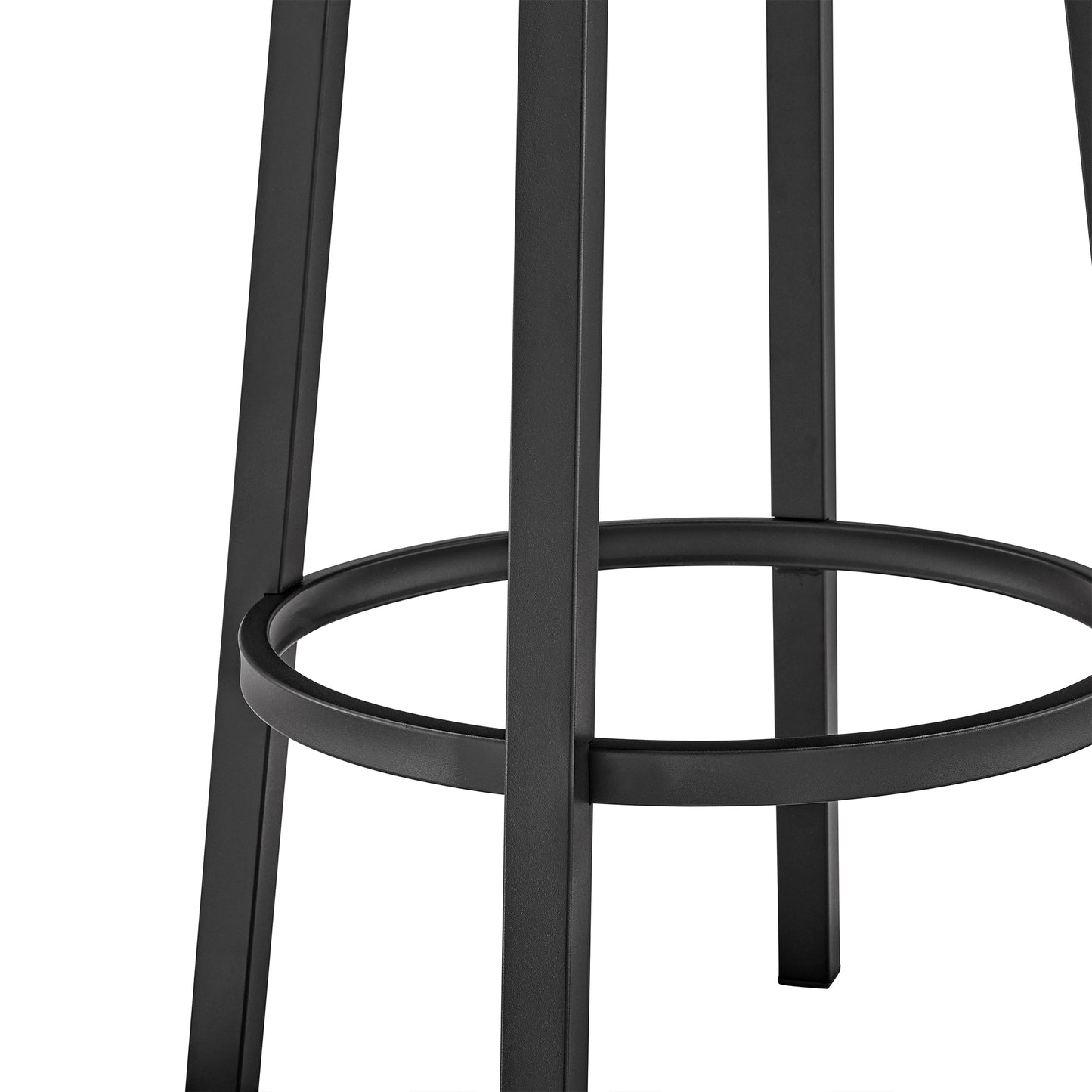 Lorin 30" Bar Height Swivel Bar Stool in Black Finish and Gray Faux Leather