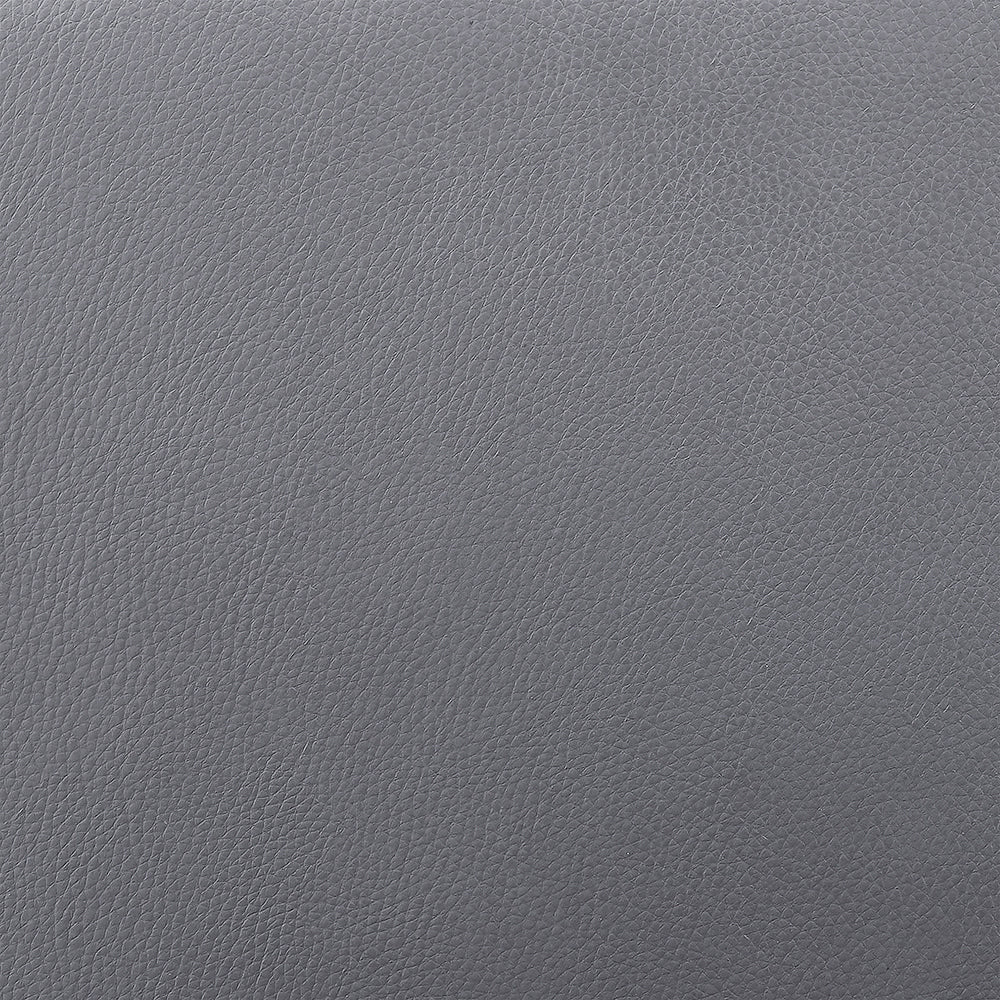 Lydia Adjustable Wood Bar Stool with Faux Leather and Black Metal