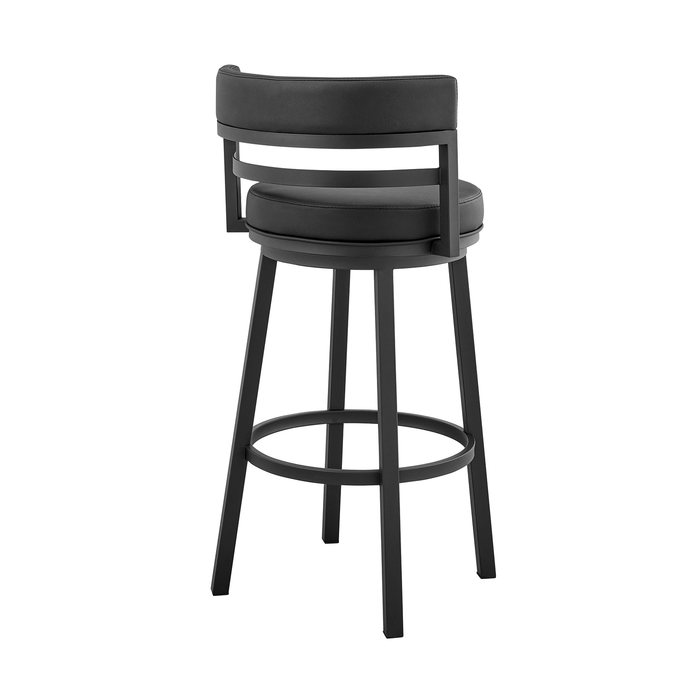 Madrid Bar and Counter Height Swivel Faux Leather and Brushed Stainless Steel Bar Stool