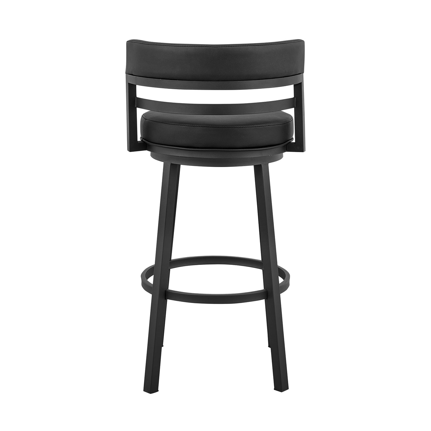 Madrid Bar and Counter Height Swivel Faux Leather and Brushed Stainless Steel Bar Stool