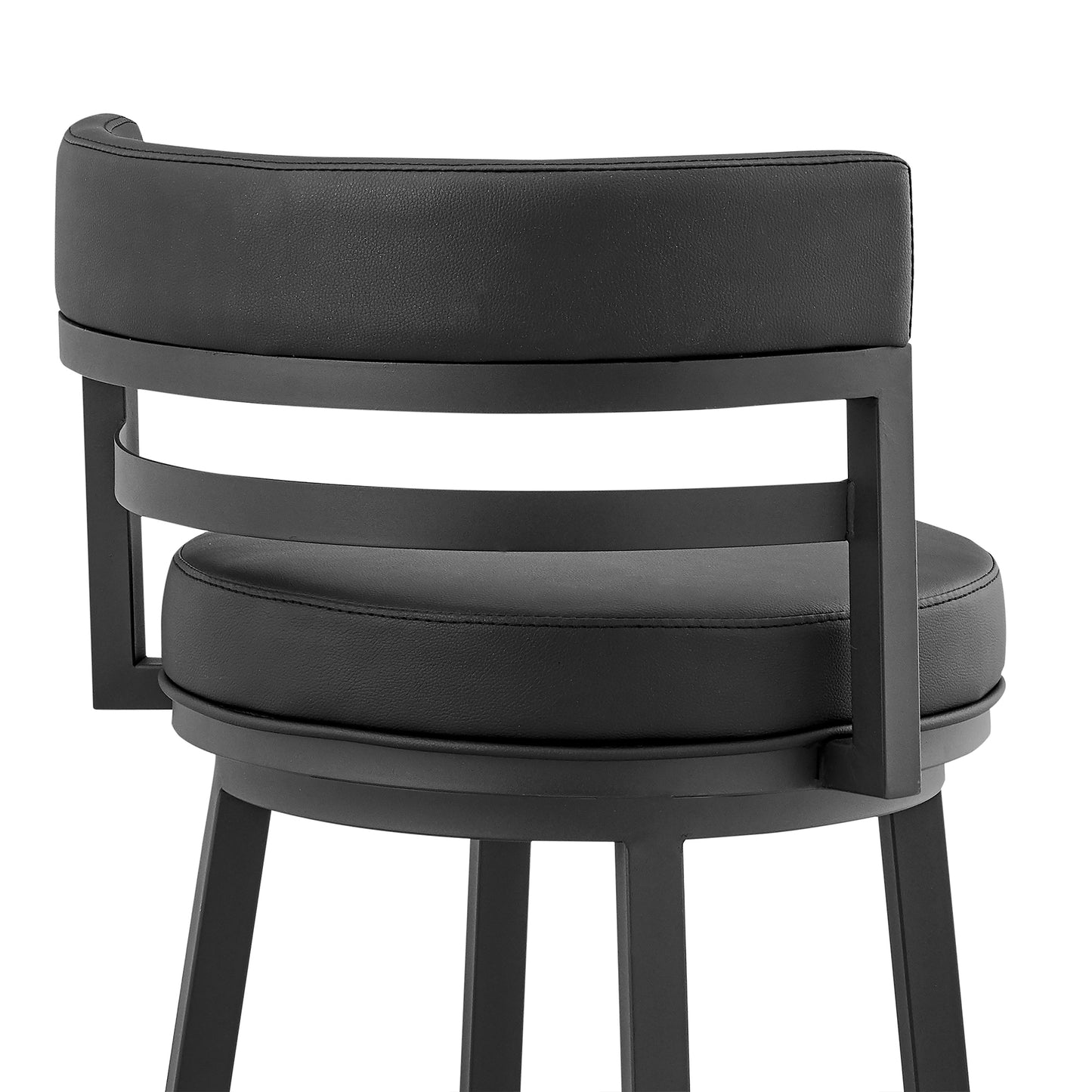 Madrid Bar and Counter Height Swivel Faux Leather and Brushed Stainless Steel Bar Stool