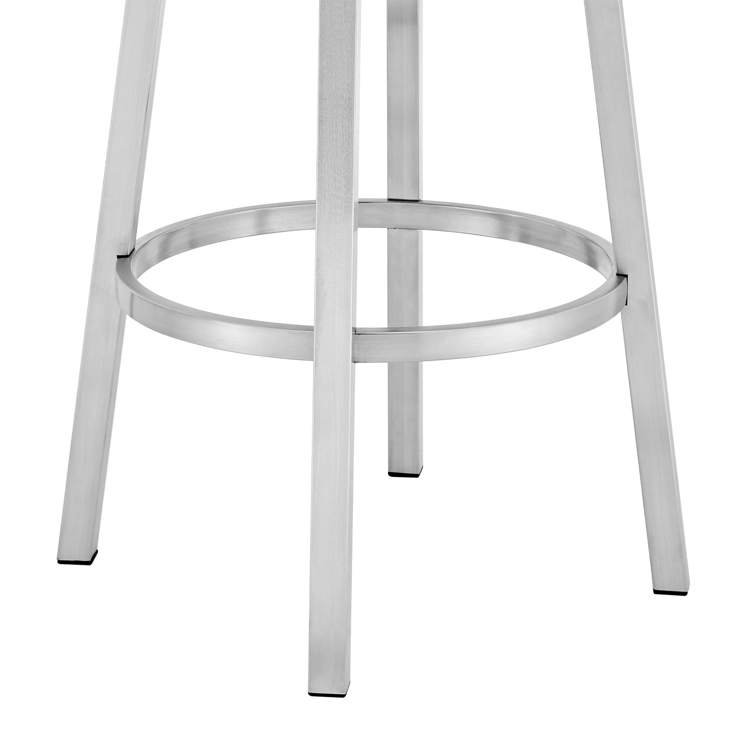 Madrid Bar and Counter Height Swivel Faux Leather and Brushed Stainless Steel Bar Stool