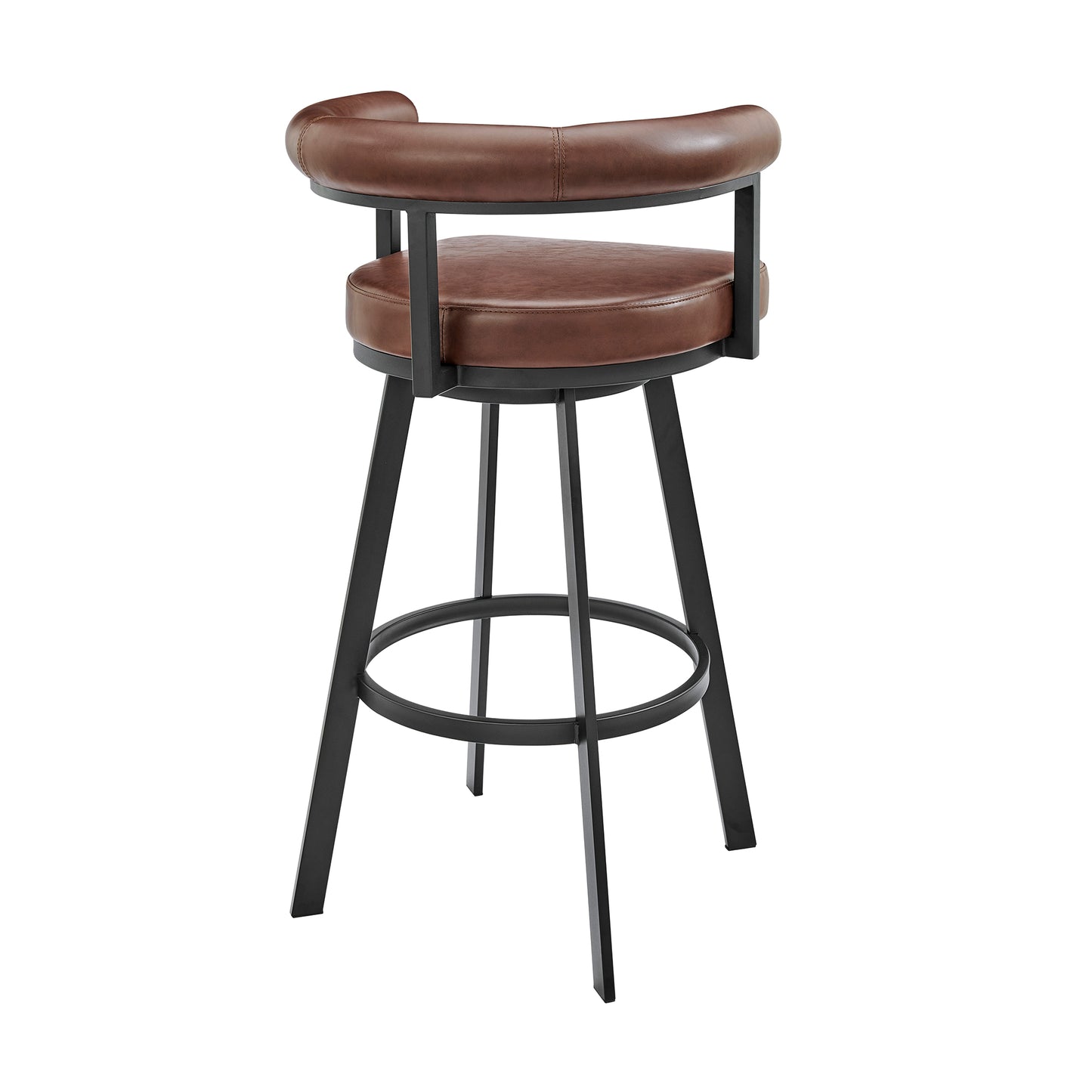 Magnolia Swivel Counter and Bar Stools in Metal and Faux Leather