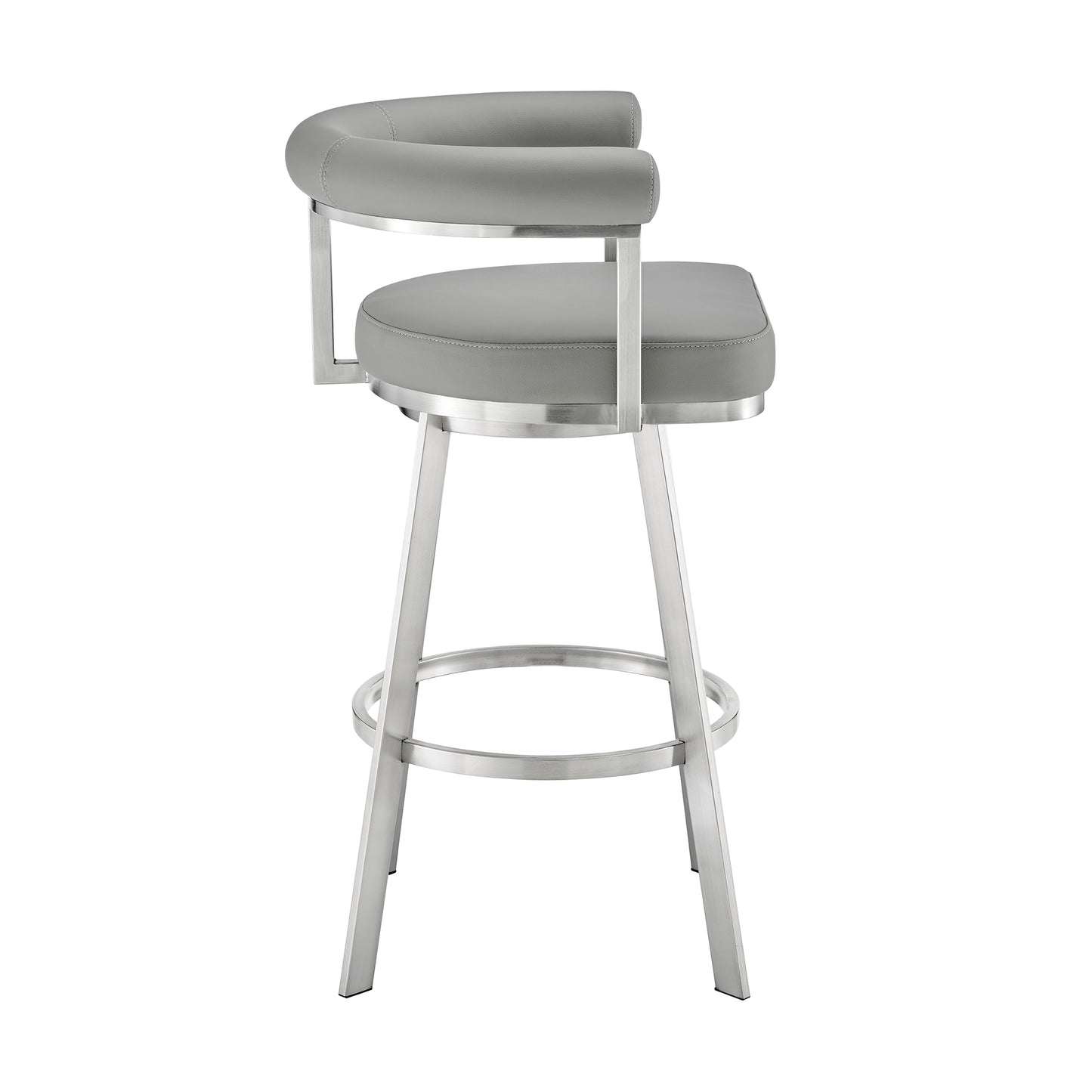 Magnolia Swivel Counter and Bar Stools in Metal and Faux Leather