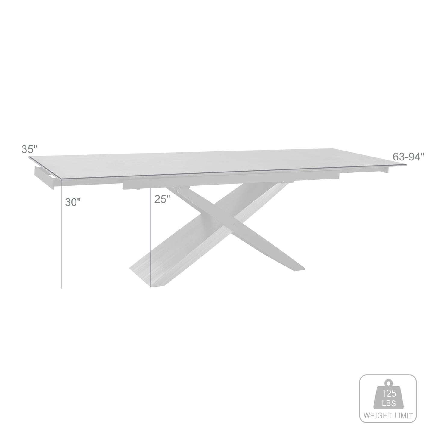 Milena Extendable Dining Table in Stone and Wood
