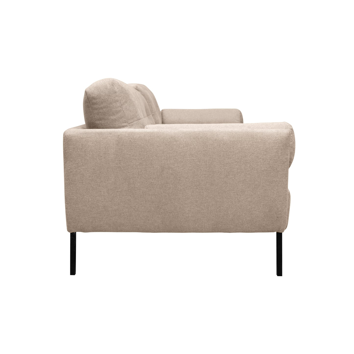 Michalina 84" Sofa with Black Metal Legs in Fabric and Velvet Options