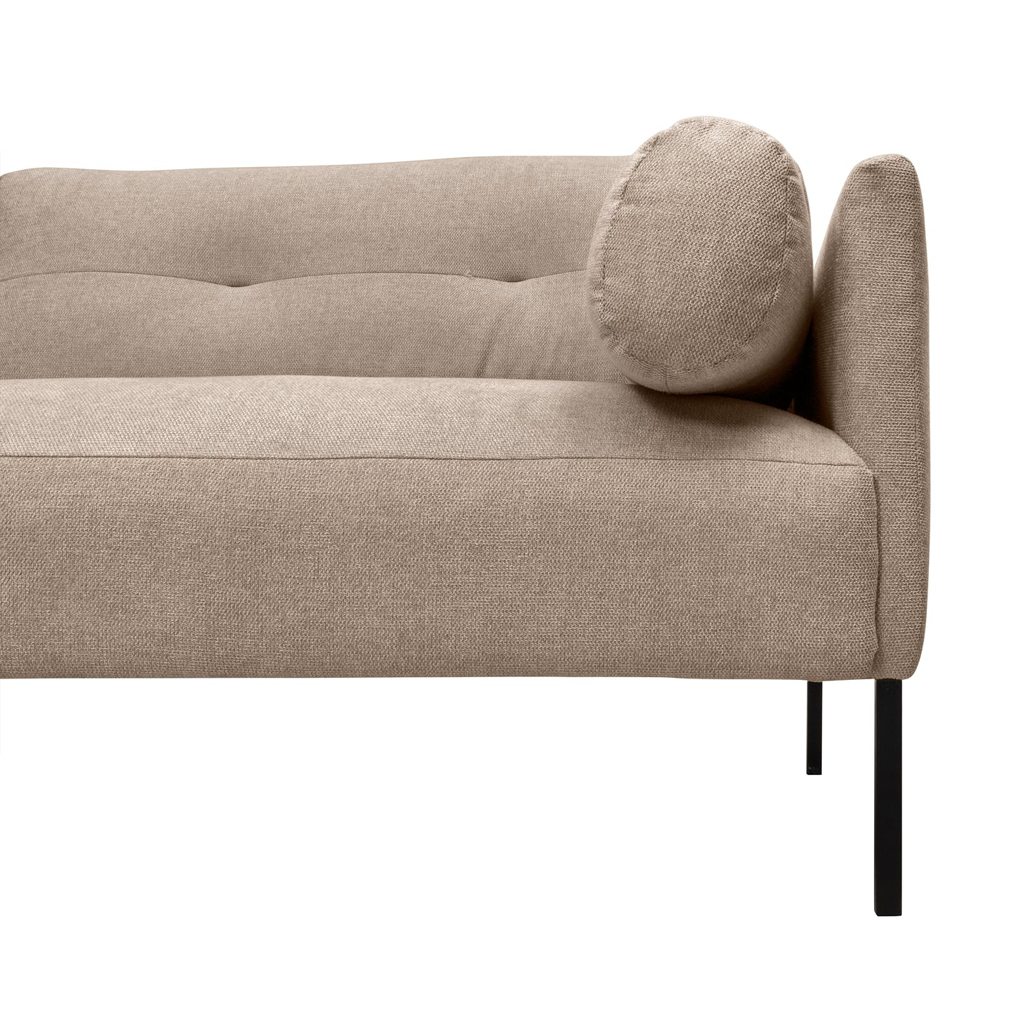 Michalina 84" Sofa with Black Metal Legs in Fabric and Velvet Options