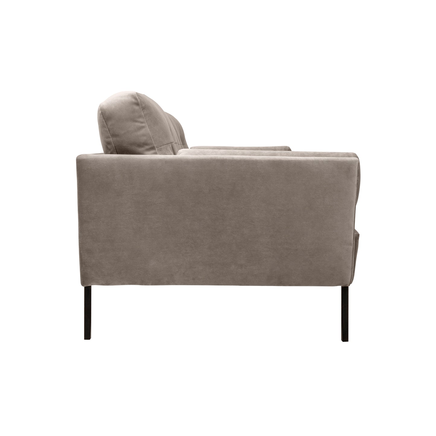 Michalina 84" Sofa with Black Metal Legs in Fabric and Velvet Options