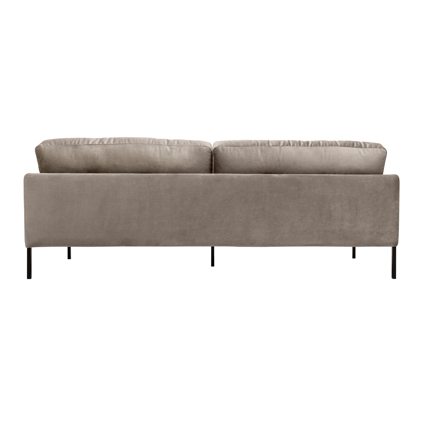 Michalina 84" Sofa with Black Metal Legs in Fabric and Velvet Options