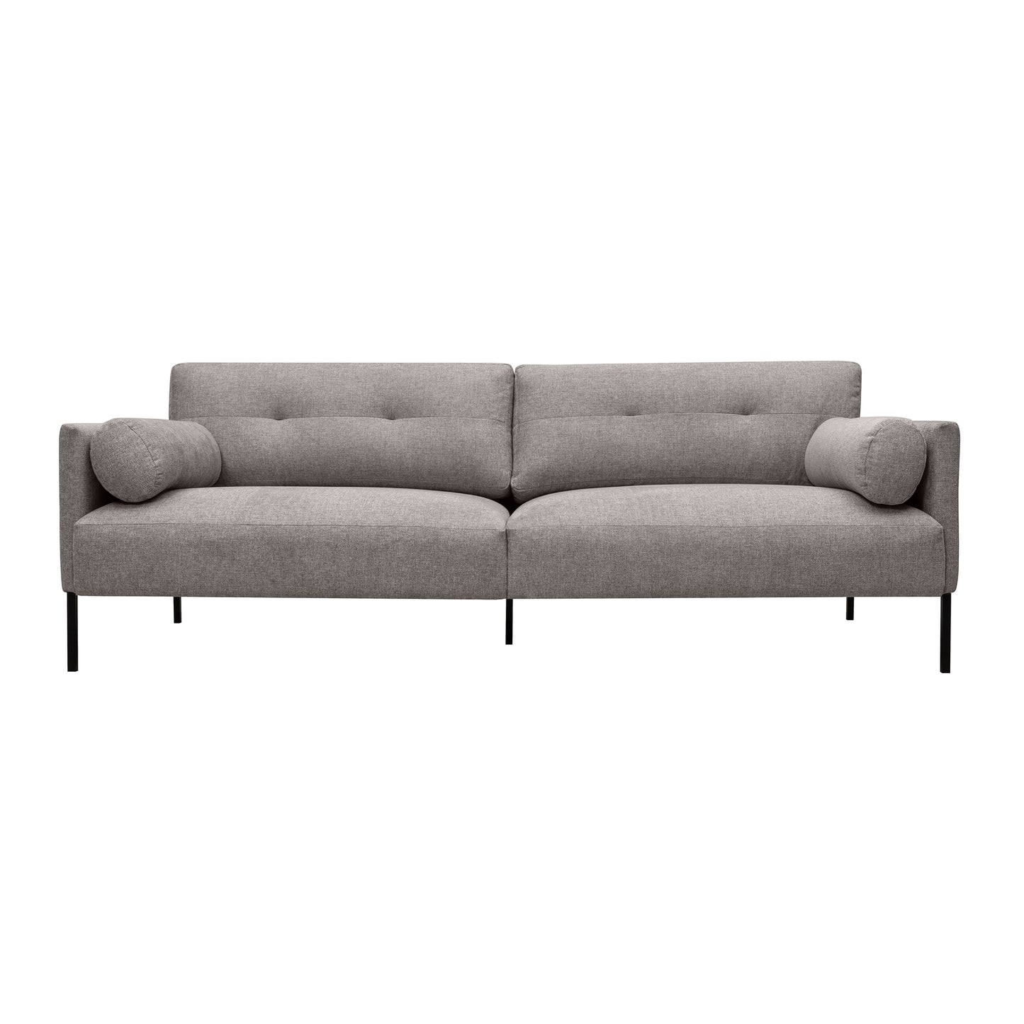 Michalina 84" Sofa with Black Metal Legs in Fabric and Velvet Options
