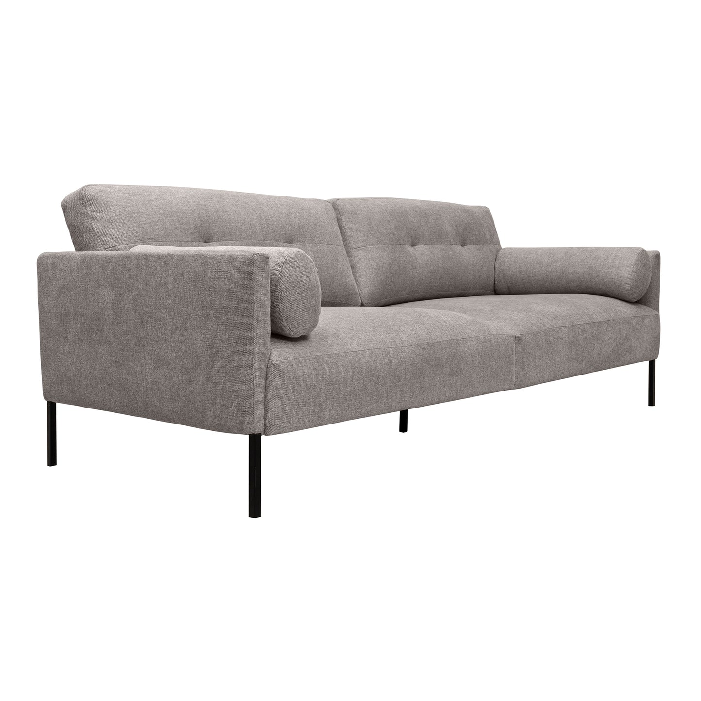 Michalina 84" Sofa with Black Metal Legs in Fabric and Velvet Options