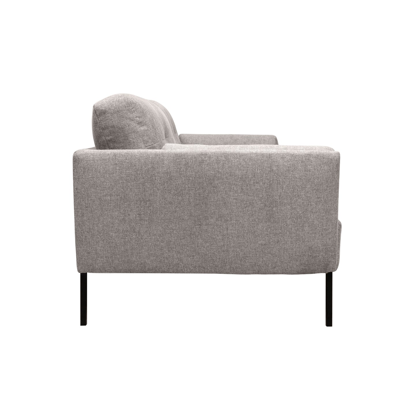 Michalina 84" Sofa with Black Metal Legs in Fabric and Velvet Options