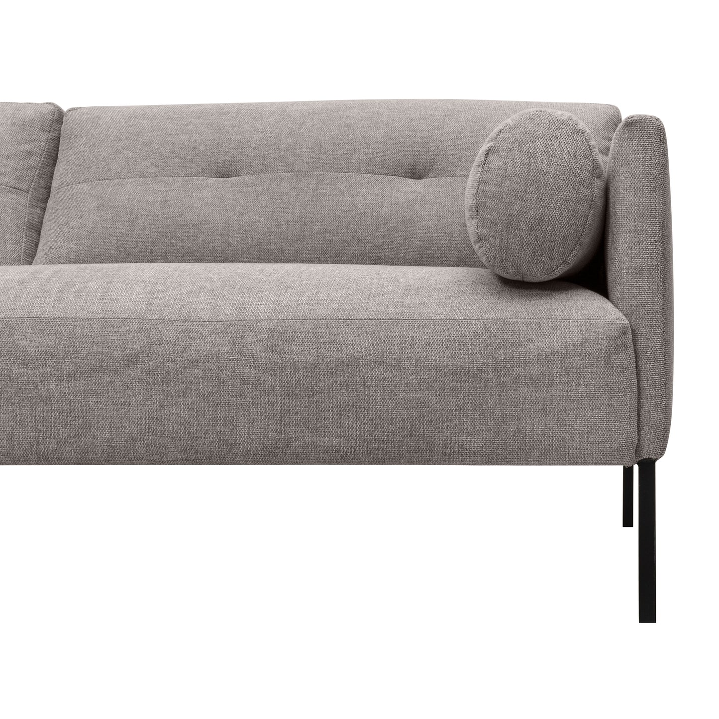 Michalina 84" Sofa with Black Metal Legs in Fabric and Velvet Options