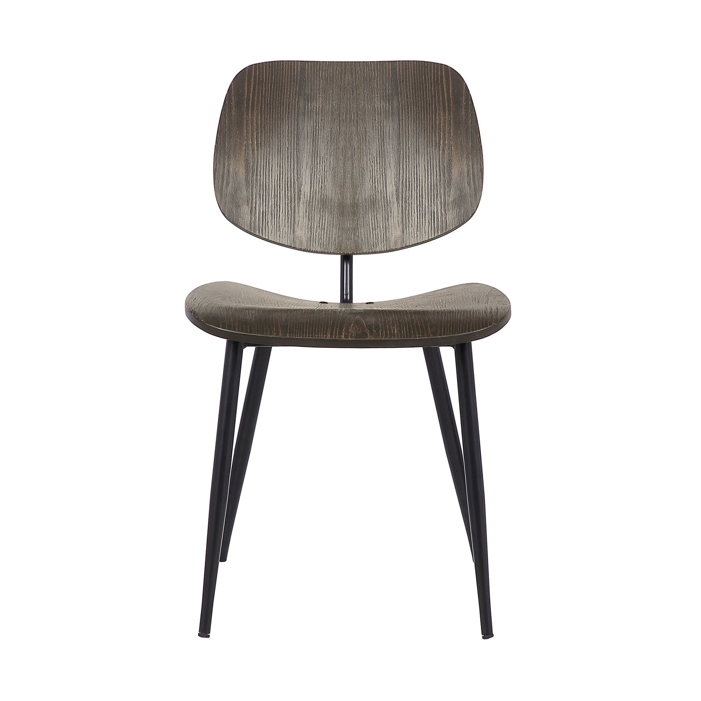Miki Mid-Century Black and Walnut Wood Dining Accent Chairs (Set of 2)